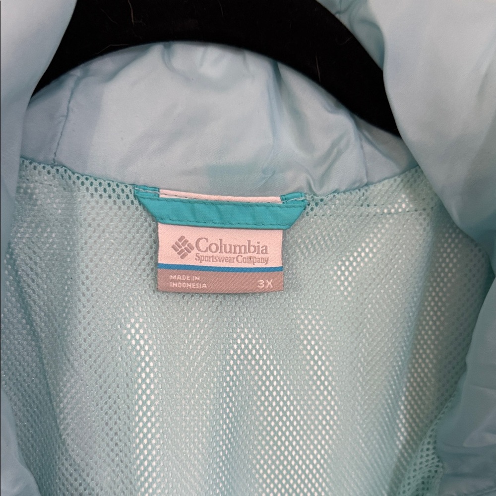 Columbia Woman’s  Sky Blue Turquoise Outdoor Jacket 3X